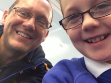 Mr Gray with a pupil